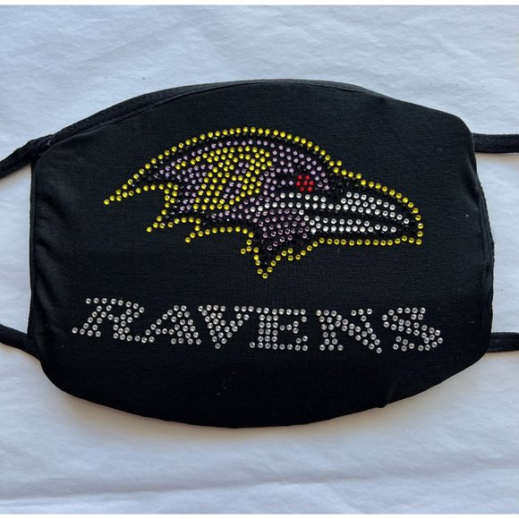 Baltimore Ravens Bling Rhiestone Face Mask Front Logo - Picture 2 of 11